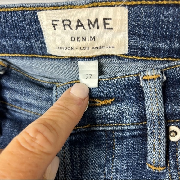 Frame Denim Le Crop Flare Jeans Cropped Sunrise Park Size 27 High Waist LCF6540 - Picture 6 of 8